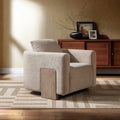 Tryne Latte Linen Fabric Rounded Back Accent Chair – AC03723