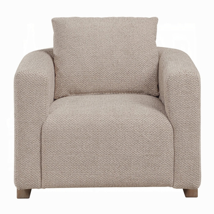 Tryne Latte Linen Fabric Rounded Back Accent Chair – AC03723