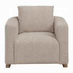 Tryne Latte Linen Fabric Rounded Back Accent Chair – AC03723