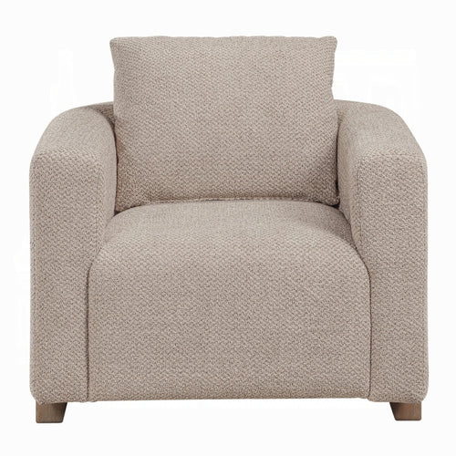 Tryne Latte Linen Fabric Rounded Back Accent Chair – AC03723