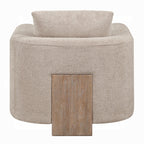 Tryne Latte Linen Fabric Rounded Back Accent Chair – AC03723