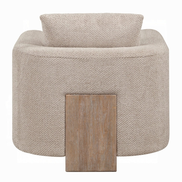 Tryne Latte Linen Fabric Rounded Back Accent Chair – AC03723