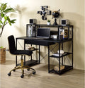 Acme 92877 Mercer 41 ballesteros zaidan black wood and metal frame desk with hutch