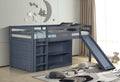 Casa Blanca Alan Grey Finish Wood Twin Loft Bed with Drawers, Shelf and Slide – ALAN-SLD-GREY