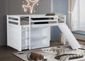 Casa Blanca Alan White Finish Wood Twin Loft Bed with Drawers, Shelf and Slide – ALAN-SLD-WHT