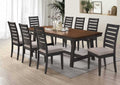 Alpine-7PC 7 pc Alpine two tone antique grey and walnut finish wood dining table set