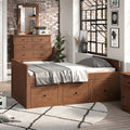 AM-BK304MH Marinos rustic mahogany wood finish twin captains bed with lower storage drawers
