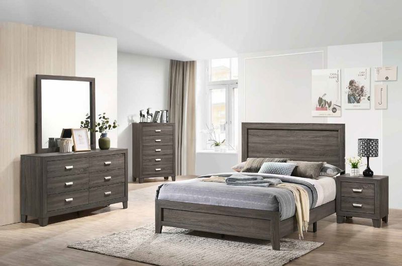 Best Quality House of Hampton Smedley Anastasia Light Brown Finish Wood Queen Bed Set – Anastasia-4PC