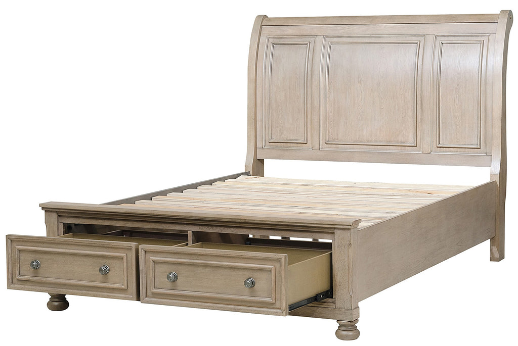 Homelegance 2259GY-4PC 4 pc Bethel gray wire brush finish wood bedroom set