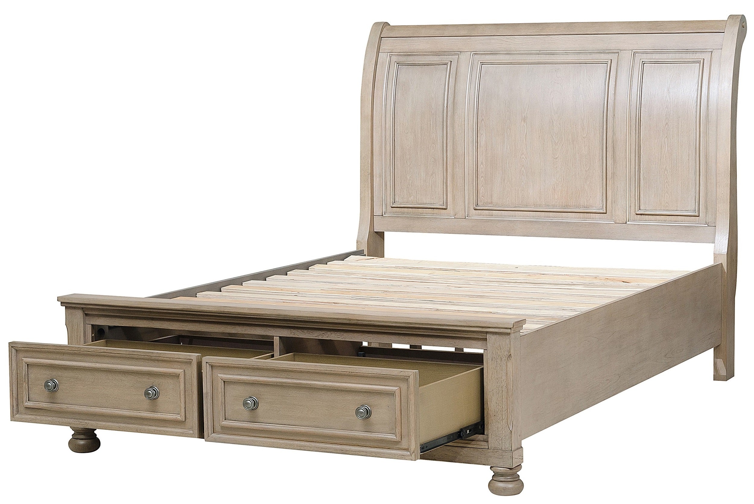 Homelegance 2259GY-4PC 4 pc Bethel gray wire brush finish wood bedroom set