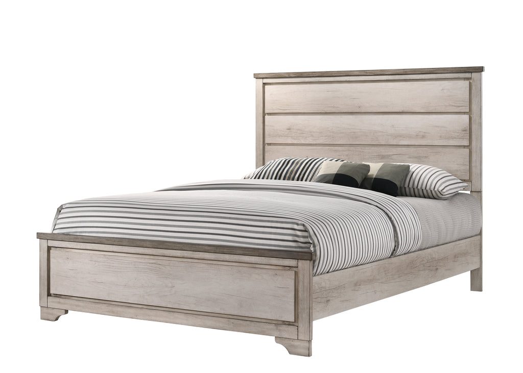 B3050 4 pc A & J homes studio patterson rustic weathered finish wood queen bedroom set
