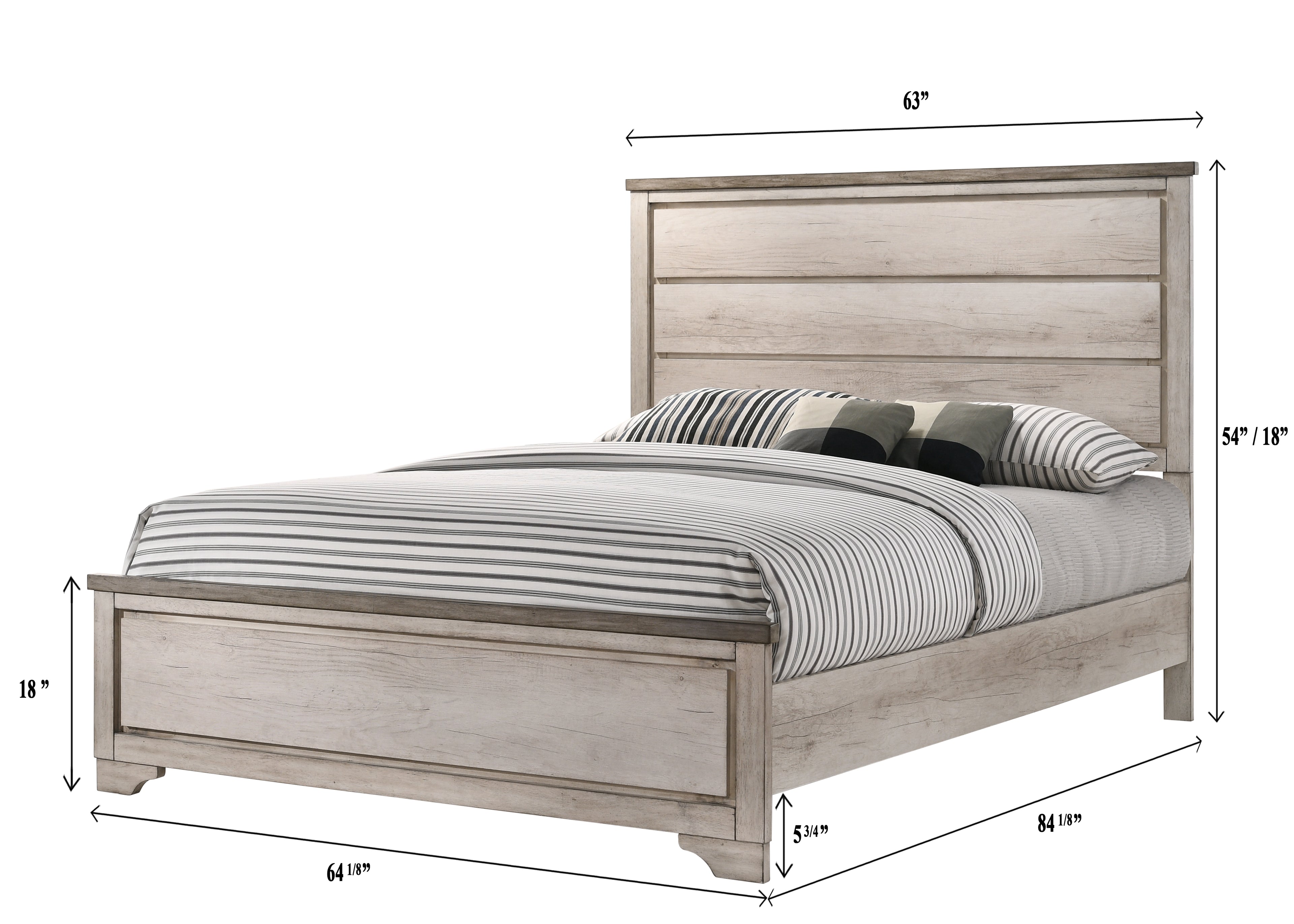 B3050 4 pc A & J homes studio patterson rustic weathered finish wood queen bedroom set