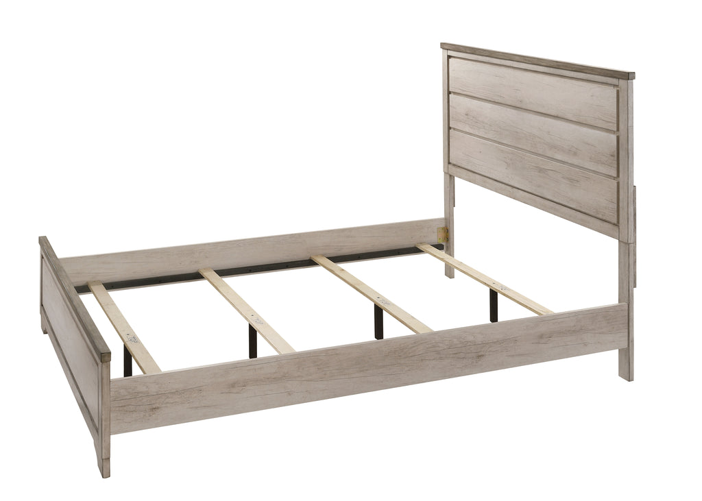 B3050 4 pc A & J homes studio patterson rustic weathered finish wood queen bedroom set