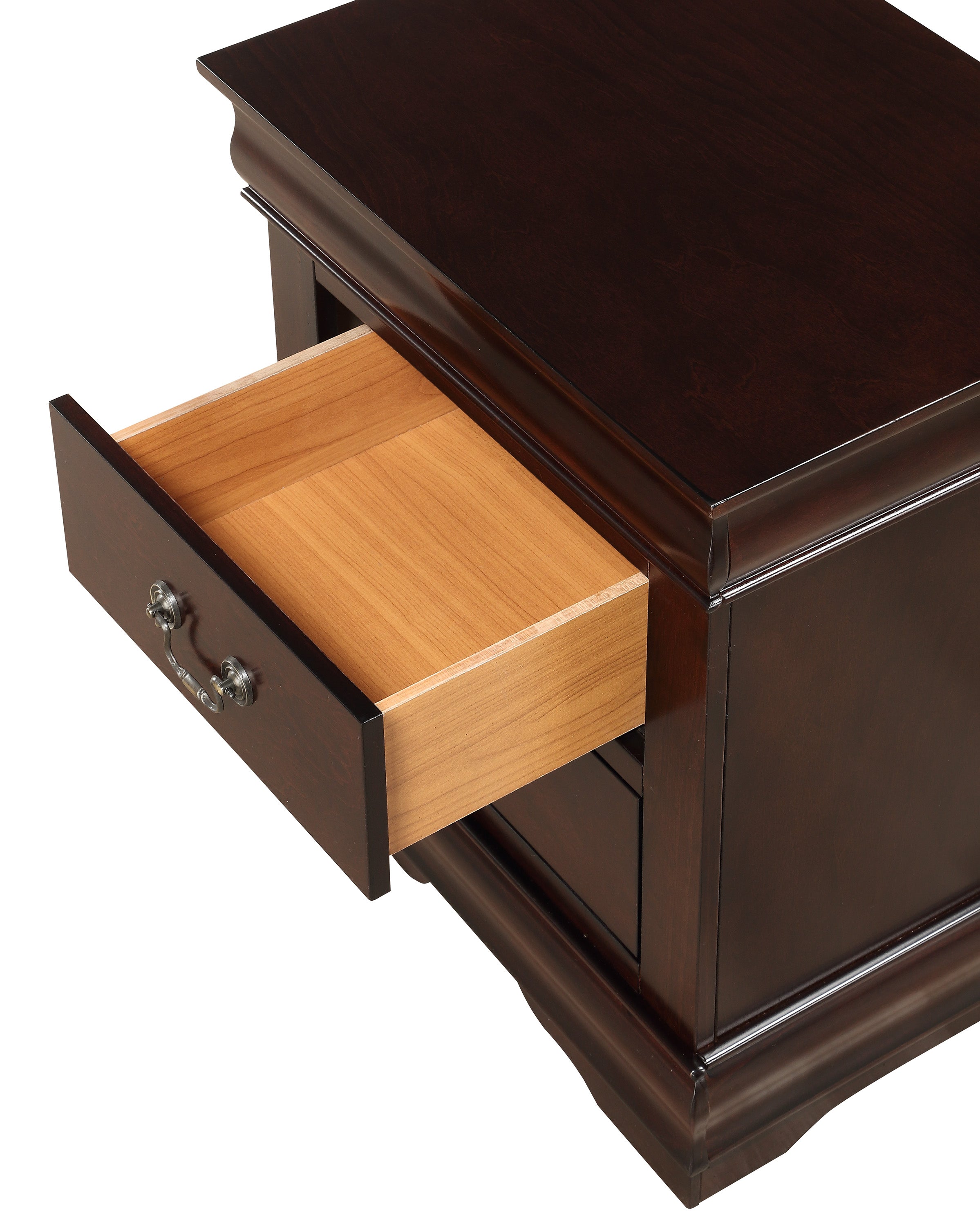 B3850 4 pc Louis Philip cherry finish wood sleigh queen bedroom set