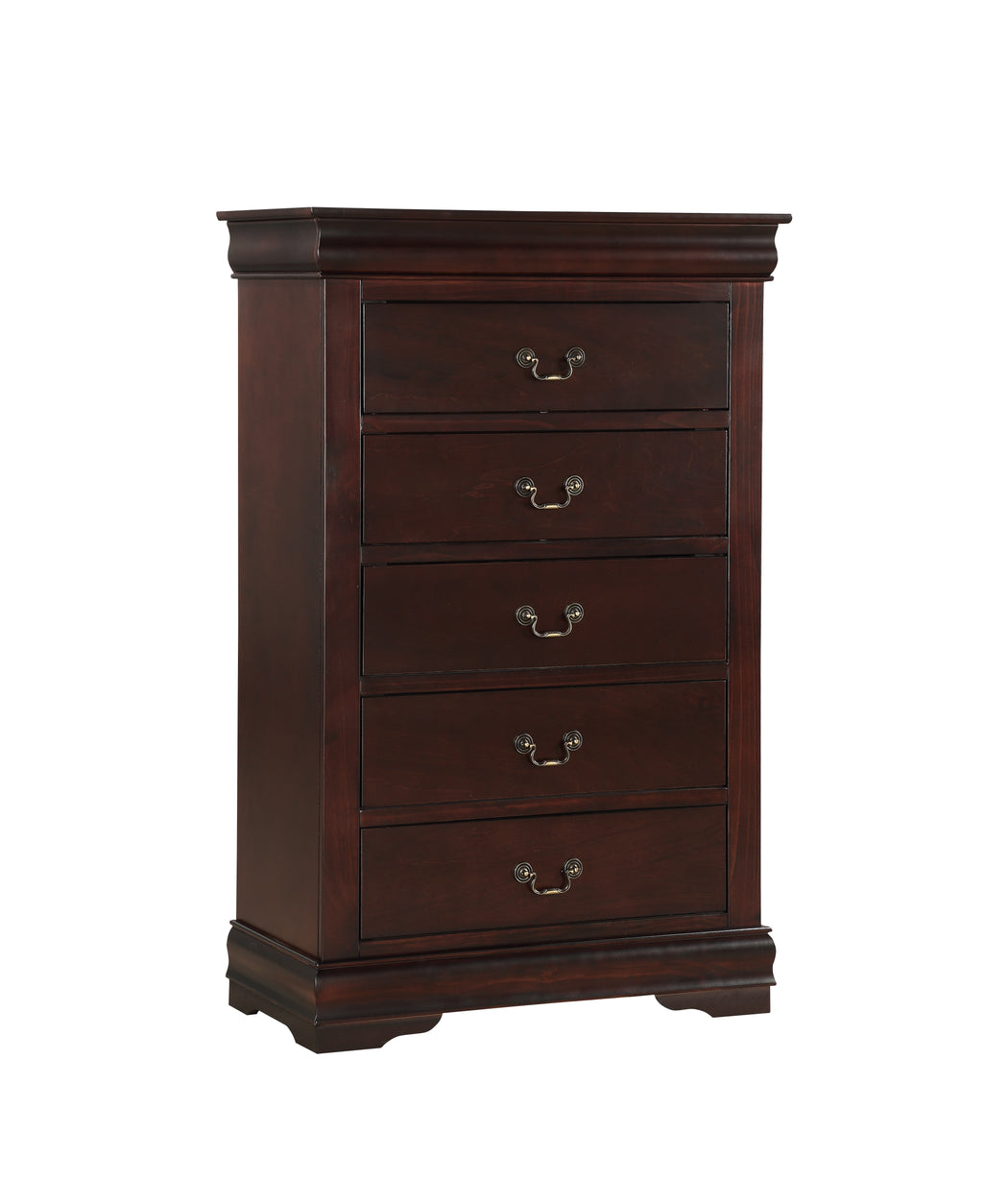 B3850 4 pc Louis Philip cherry finish wood sleigh queen bedroom set