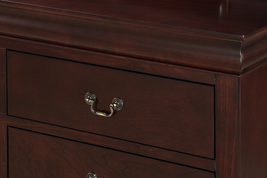 B3850 4 pc Louis Philip cherry finish wood sleigh queen bedroom set