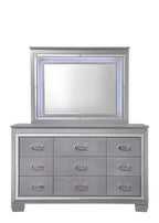 Lillian 4-Piece Metallic Wood Queen Bedroom Set with LED Accents – B7100