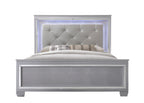 Lillian 4-Piece Metallic Wood Queen Bedroom Set with LED Accents – B7100