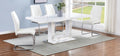 Best master BA206-7pc 7 pc Everett glossy white finish wood modern dining table set