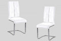 Best master BA207-2PCWH  Set of 2 Everett modern white dining chairs chrome frame