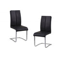 Best master BA207-2PC  Set of 2 Everett modern black dining chairs chrome frame