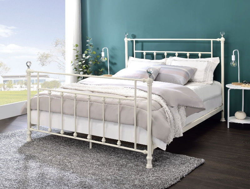 Acme BD00133F Laurel foundry comet white finish metal full bed frame set