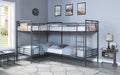 Acme BD00370 Wildon home cordelia quadruple twin over twin low rise sandy black dark bronze hand rubbed finish tubular metal bunk bed