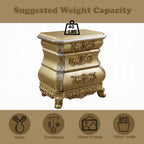 Acme BD00451EK 4 pc Astoria grand seville gold finish wood ornately carved tan faux leather headboard Eastern king bedroom set