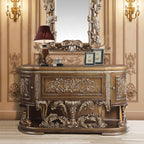 Acme BD00471EK Astoria grand constantine antique gold finish wood french inspired baroque ornate eastern king bed