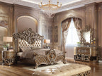 Acme BD00471EK Astoria grand constantine antique gold finish wood french inspired baroque ornate eastern king bed