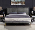 Acme BD00559Q Metis grey top grain leather mid century modern queen bed
