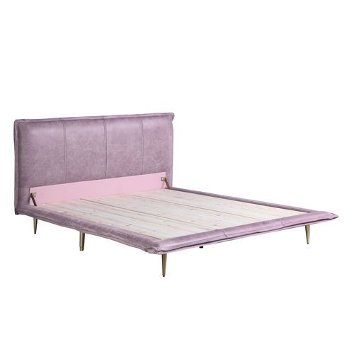 Acme BD00561Q Astoria grand metis pink top grain leather upholstered queen bed