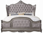 Acme BD00603Q 4 pc Ariadne antique platinum finish wood queen bedroom set decorative carvings tufted accents