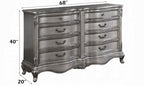 Acme BD00603Q 4 pc Ariadne antique platinum finish wood queen bedroom set decorative carvings tufted accents