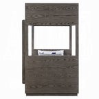 Acme BD00613 Harriet bee cedro grey oak finish wood twin loft bed with lower twin bed with drawers