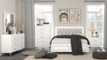 Acme BD00644Q-4PC 4 pc Astoria grand Casilda white finish wood grey faux leather LED queen bedroom set