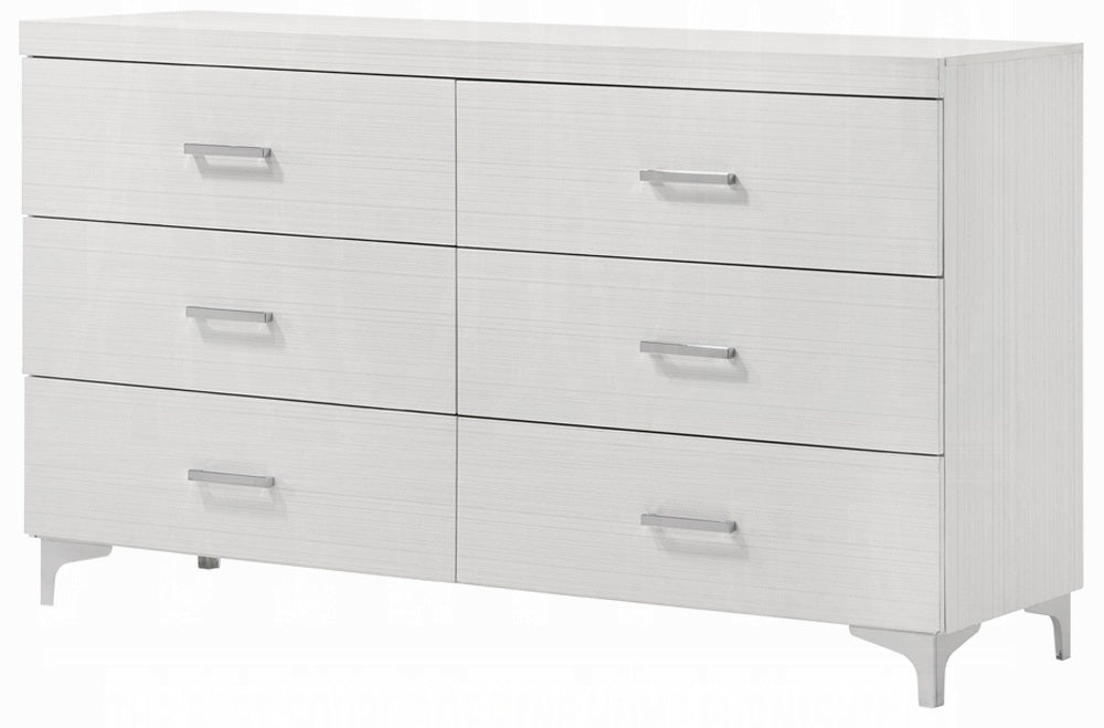 Acme BD02353Q-4PC 4 pc Saree light teal chenille fabric white finish wood queen bedroom set