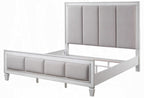 Acme BD00660-4PC Astoria grand Katia weathered light gray and white finish wood light gray linen queen bedroom set