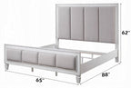 Acme BD00660-4PC Astoria grand Katia weathered light gray and white finish wood light gray linen queen bedroom set
