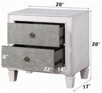 Acme BD00660-4PC Astoria grand Katia weathered light gray and white finish wood light gray linen queen bedroom set