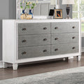 Acme BD00663 Astoria grand Katia weathered light gray and white finish wood 6 drawer dresser