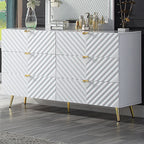 Acme BD01034Q 4 pc Rosdorf park gaines white high gloss finish wood gold accents modern style queen platform bed set