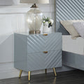 Acme BD01041 Rosdorf park gaines grey high gloss finish wood gold accents modern style nightstand