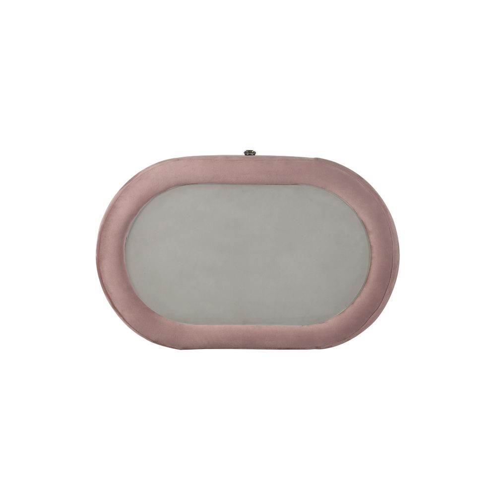 Acme BD01183-4PC Astoria grand Salonia pink velvet upholstered queen bedroom set mid-century modern design