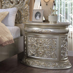 Acme BD01242 Astoria grand Sorina antique gold finish wood french inspired ornate 3 drawer nightstand