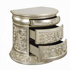 Acme BD01242 Astoria grand Sorina antique gold finish wood french inspired ornate 3 drawer nightstand