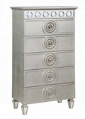 Acme BD01282 Varian silver and mirrored finish wood 5 drawer tall chest