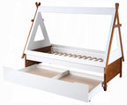 Acme BD01287T-88 Harriet bee loreen two tone white and oak finish wood Tee-pee tent style shaped twin bed with trundle