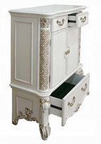 Acme BD01343 Vendome antique pearl finish wood queen 3 drawer tall chest with cabinet