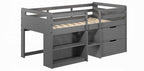 Acme BD01375 Harriet beee gaston grey finish wood twin day bed loft style set storage drawers and shelves